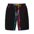thumbnail image 4 of Lsque Mens Swim Trunks Neon Psychedelic Giraffe Pattern - Bathing Suit Compression Liner - Beach Swim Shorts Swimwear - (S-3XL) - Stretch Quick Dry -, 4 of 9