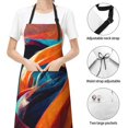 thumbnail image 4 of Kdxio Abstract Fabric Color Waves Apron with Pockets Adjustable Kitchen Aprons for Men Women Waterproof Aprons for Cooking,Drawing,Crafting, Baking Household Cleaning, 4 of 5