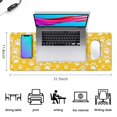 thumbnail image 5 of Long Mouse Pads for Desk,Yellow Dog Paw Footprint Desk Mats on Top Of Desks, Desk Mouse Pad Extra Large with 3mm Non-Slip Base and Stitched Edge for Gaming,Office,Work,Home 31.5"x11.8", 5 of 6