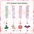 thumbnail image 2 of Halloween Bookmarks, 12pcs Stay Spooky Bookmarks with Halloween Pumpkin Witch Hat Ghost Bat Pendants for Trick Or Treat Prizes Halloween Holiday Party Favor Decorations, 2 of 6