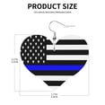 thumbnail image 3 of Heart Shaped Leather Earrings Police Thin Blue Line Flag Leather Earrings Jewelry Gifts For Women, 3 of 6