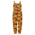 thumbnail image 5 of Girls Jumpsuit Size 7-8 Halloween Sleeveless Pumpkin Print Casual Spaghetti Strap Loose Romper Long Pants with Pockets Toddler Girls Clothing Z0F-Orange, 2-3 Years, 5 of 5