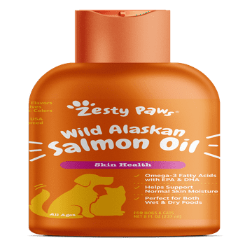 Zesty Paws Pure Wild Alaskan Salmon Oil Liquid Food Supplement for Dogs or Cats, 8 fl oz