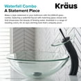 thumbnail image 6 of KRAUS Clear Glass Bathroom Vessel Sink and Waterfall Faucet Combo Set with Matching Disk and Pop-Up Drain, Oil Rubbed Bronze Finish, 6 of 8