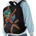 thumbnail image 4 of Uourmeti Independent Compartment Backpack for Shopping Travel, 17 Inchs Fashion School Backpack, Basketball Dinosaur Pattern, 4 of 6