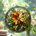 thumbnail image 2 of Stained Glass Window Hanging - Yellow Green Flower Suncatcher for Door Garden Home Decor Elegant Sun Catchers Christmas Mother's Day Birthday Gifts for Women Men Mom Nana Friend,, 2 of 6