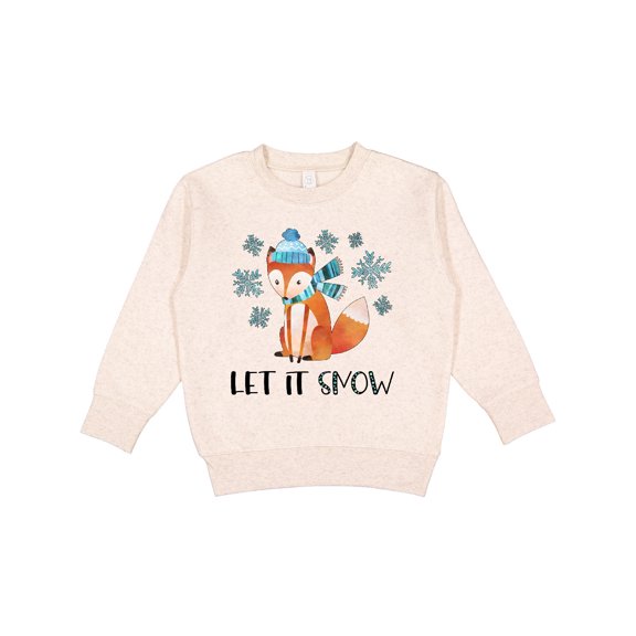 Inktastic Let It Snow Cute Orange Fox in Hat and Scarf Toddler Sweatshirt