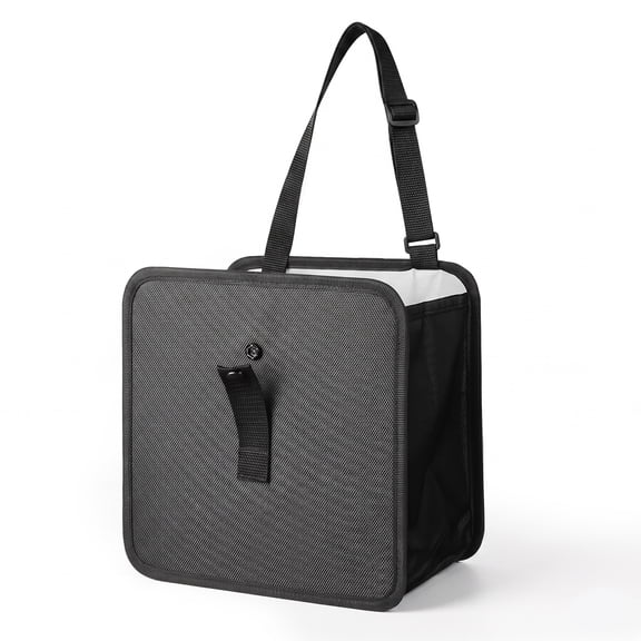 MORSUMA Car Trash Can, Waterproof Oxford Cloth Hanging Waste Bin, 1.98 Gallon, Black, 1-Pack