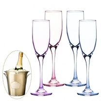 ACDANC 4Pcs Champagne Flutes Plastic 5 oz Reusable Multiple Times Clear Cups Cocktail Cups for Dinner Vibe Mix2