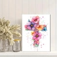 thumbnail image 2 of Floral Cross Watercolor Canvas Wall Art, Spring Theme Religious Print for Living Room Bedroom Dining Room Office Hallway Staircase, 2 of 8
