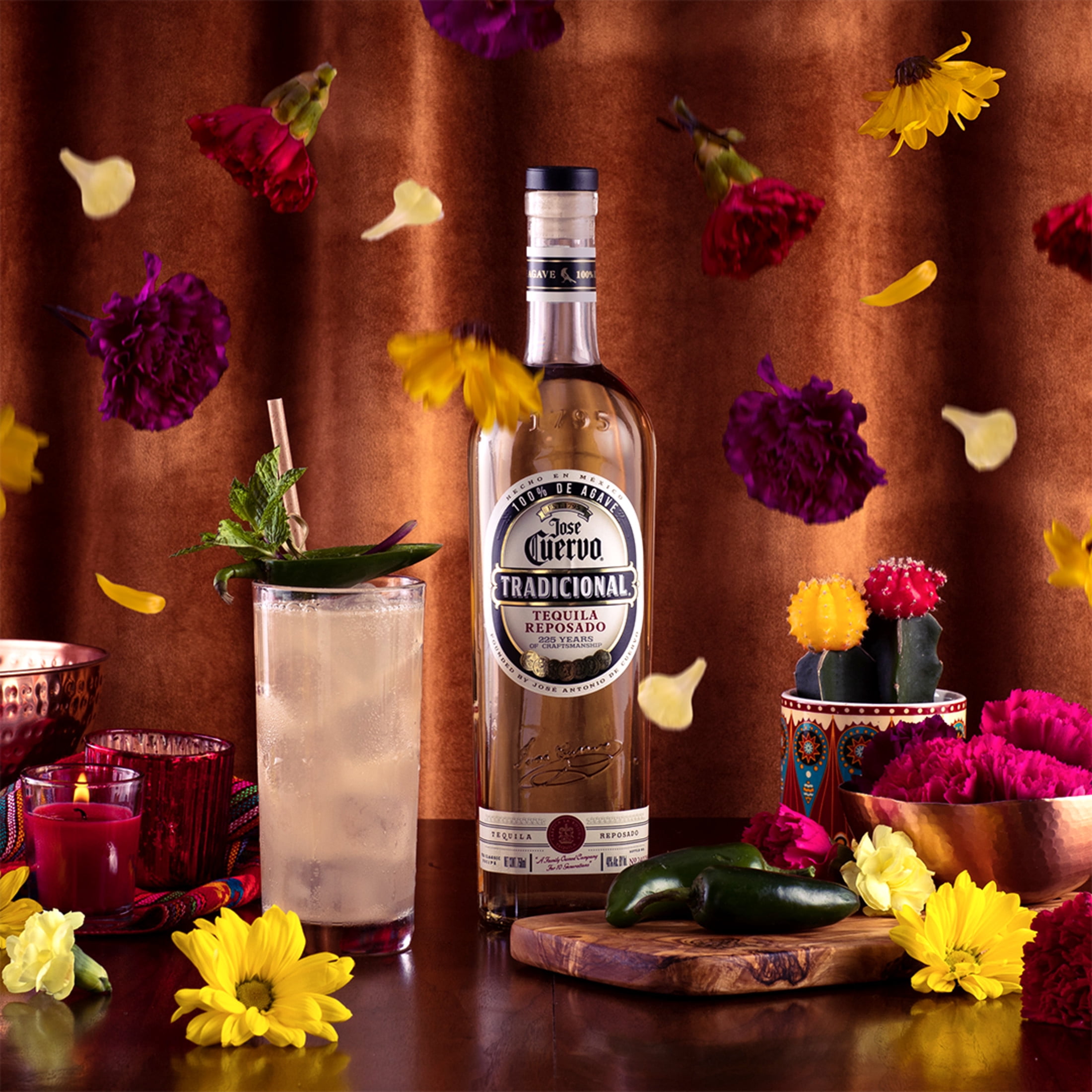 Jose Cuervo Tradicional Reposado Tequila, 750 ml Glass Bottle, 40