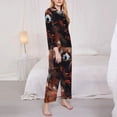 thumbnail image 3 of Lsque Red Panda Autumn Branches Pattern Long Sleeve Pajama Set for Women - Soft 2-Piece Sleepwear and Loungewear Set with Pockets, Comfy Nightwear-XX-Large, 3 of 7