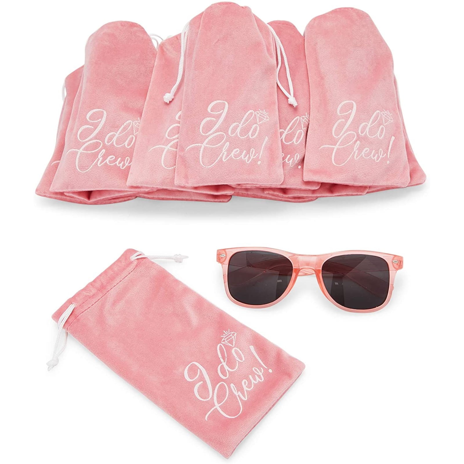Bachelorette Gifts Bridal Party Gifts Bachelorette Party Gifts Pergozo Bridesmaid Gifts White & Pink Bride to Be Gifts Wayfarer Style Bride and Bridesmaid Sunglasses Set of 6