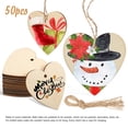 thumbnail image 2 of Nestingho 50pcs Unfinished Wooden Heart Slices with Ropes, Blank Wood Craft Ornaments for Projects and Decorations, 2 of 7