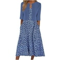 thumbnail image 2 of DailyTrove Women's Floral Maxi Dress with Cropped Cardigan Set, Elegant Outerwear for Summer Garden Parties Formal Gatherings, 2 of 6