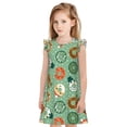 thumbnail image 1 of Balery Christmas Donuts Camisón de princesa para niñas, pijama de algodón con mangas abullonadas, suave y bonito.-Small, 1 of 6