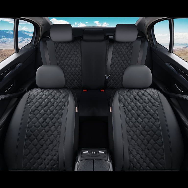 Coverado Black PVC Car Seat Covers, 9-Piece Full Set photo 4