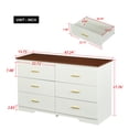 thumbnail image 3 of Dresser 6 Drawer with Gold Metal Handles, Storage Organizer Units Furniture, Buffet Server Cabinet Console Table For Nursery Living Room Kids Room, 3 of 9