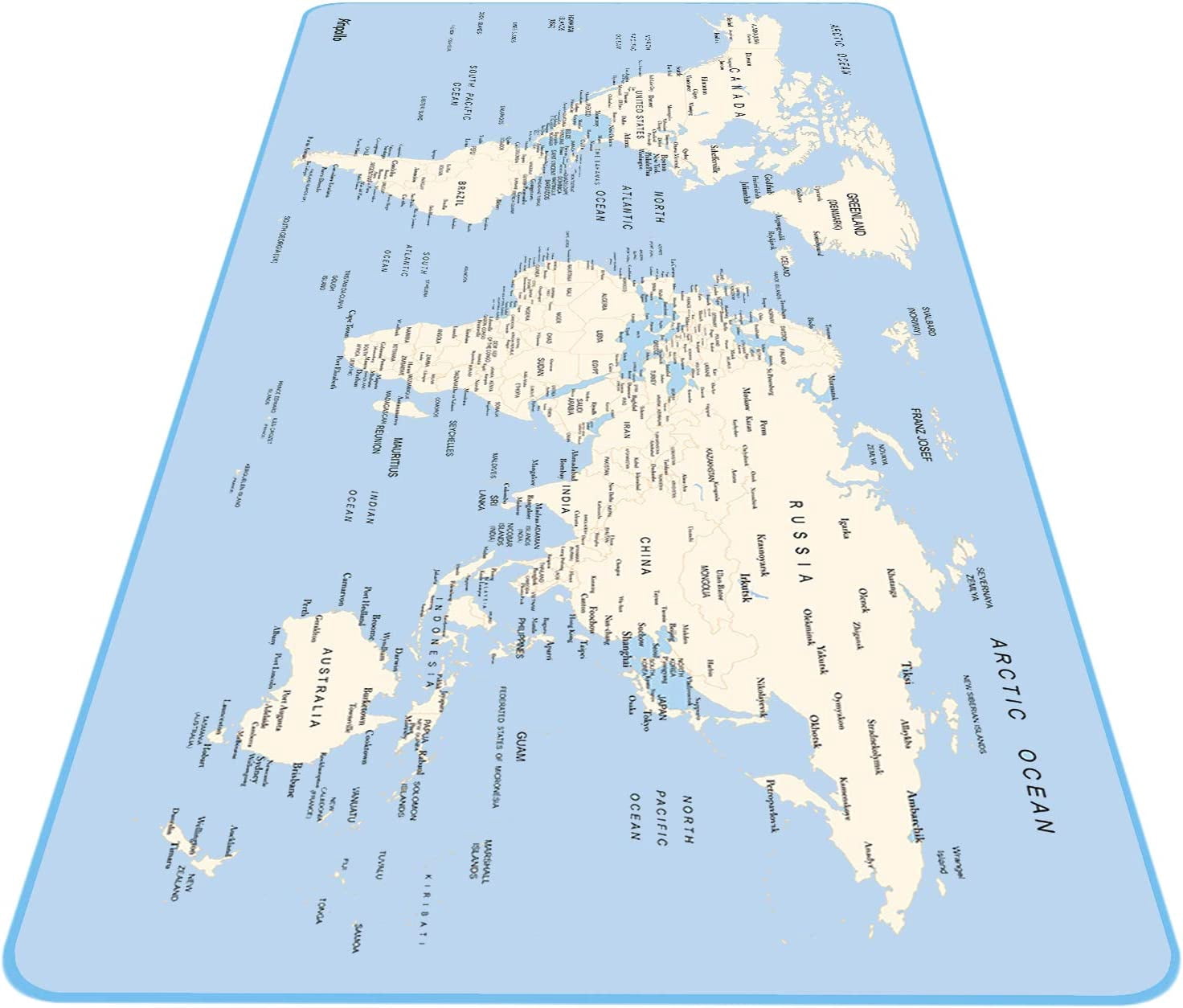 Extended Gaming Mouse Pad Large Size 35.4x15.7x0.12inches Anti-Fray Stitched Edges XXL Mousepad Desk Mat for Gamer Computer PC Keyboard and Mouse, World Map