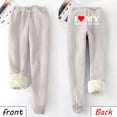thumbnail image 2 of IROINNID Fleece Sweatpants for Women Thermal Printed Winter Pants Lamb Fleece Elastic Thickened Plush Warm Sweatpants Long Pants,Gray, 2 of 8