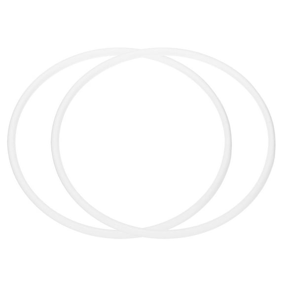 Uxcell 10 Inch Dream Catcher Rings, 2 Pcs Plastic Macrame Wreath Floral Round Ring Hoop, White
