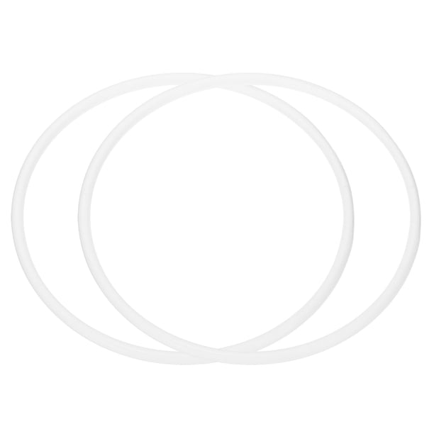 Anillos atrapa sueños Uxcell de 10 pulgadas, 2 piezas de aro redondo de macramé de plástico, blanco
