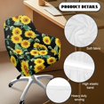 thumbnail image 5 of Xoenoiee Black Sunflower Pattern Dining Chair Cover High Elasticity Curved Back Chair Cover Removable Dining Room Seat Slipcover Minimalist Armchair Slipcover for Home Living Room, 5 of 7