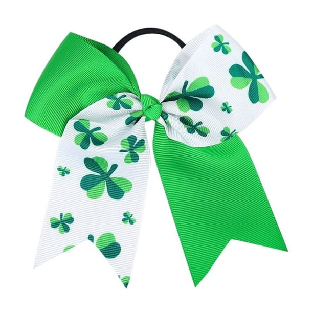 5 uds. De lazo de alegría verde para cola de caballo, moño para pelo grande para niñas animadoras, Pin para diadema, horquillas verdes, decoraciones de peinado para niñas