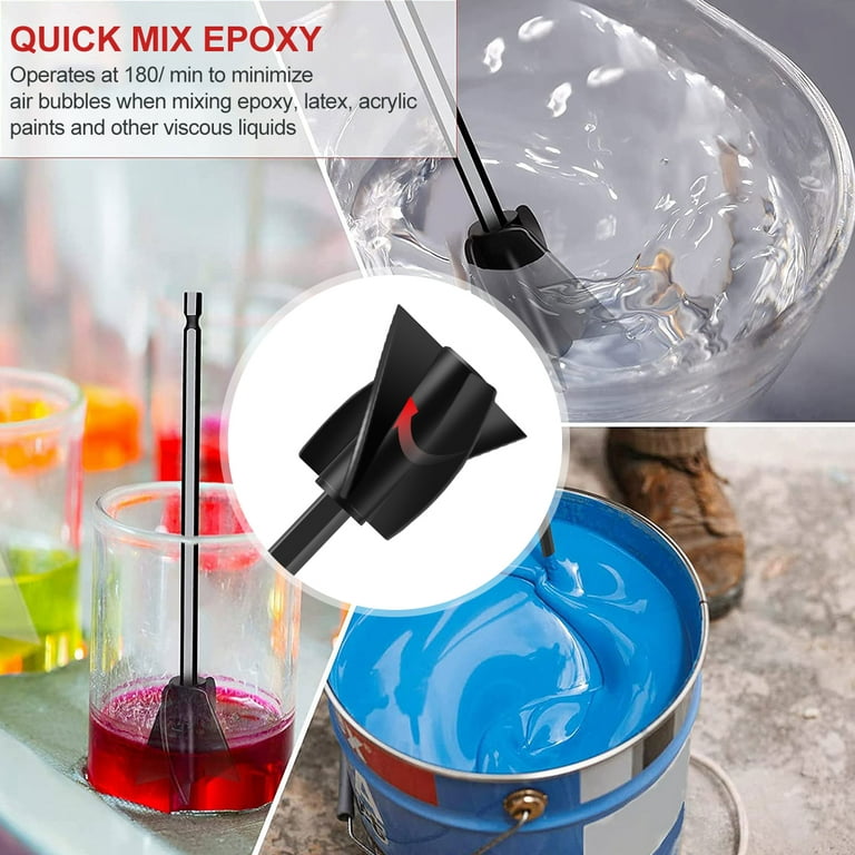 Epoxy Resin Mixer, Portable 220RPM Reusable DC 5V Handheld Electric Resin Stirrer for Silicone for Acrylic Paint Black,4 Colors