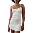 thumbnail image 2 of Liacowi Women Sling Dress Spaghetti Straps Backless Bowknot Slim Fit Summer Mini Dress for Club Party, 2 of 9