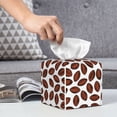 thumbnail image 6 of KLL Coffee Rugby Print Tissue Box Cover,Leather Tissue Holder Square Facial Tissue Case Facial Paper Organizer Dispenser for Bathroom, Vanity Countertop, 6 of 7