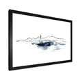 thumbnail image 2 of Designart 'Minimalistic Seascape With Boat and Black Mountains' Nautical & Coastal Framed Art Print, 2 of 4