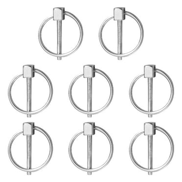 8Pcs Stainless Steel Round Pins Heavy Duty Lynches Pin with Rings Fasteners Retaining Clips Rustproof Hardware