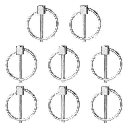 8Pcs Stainless Steel Round Pins Heavy Duty Lynches Pin with Rings Fasteners Retaining Clips Rustproof Hardware