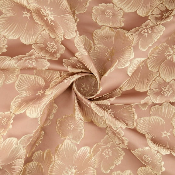 Zelouf Gemma Floral Satin Jacquard , Sewing, DIY, Crafts Fabric by the Yard, Blush, 3 Yard