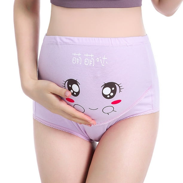 Fashion Cotton Maternity Women Underwear High Waist Briefs Pregnant Panties  Pregnancy Belly Band Free Adjusts(#picture Color)