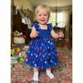 thumbnail image 5 of BemeyourBBs Toddler Baby Girl 4th of July Dress Outfit Baby Girl Patriot Independence Day Clothes Sleeveless Red White Blue Star Smocked Tutu Tulle Dress Little Girls Summer Cake Smash Party Dress, 5 of 9
