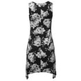 thumbnail image 2 of A2Y Women's Fit Flare Scoop Neck Handkerchief Hem Tunic Tank Top Dress Black White S, 2 of 5