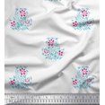 thumbnail image 1 of Soimoi Modal Satin Fabric Leaves & Floral Block Printed Fabric 1 Yard 42 Inch Wide, 1 of 3