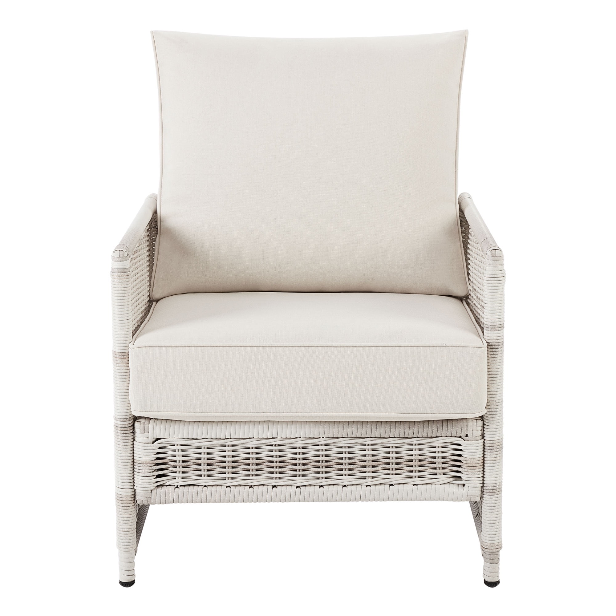 Better Homes & Gardens Paige Outdoor Wicker Stationary Lounge Chairs, Set of 2, White