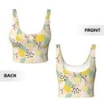 thumbnail image 5 of Picia Lemon Leaves Sports Bra for Women,Padded Strappy Sports Bras Medium Support Yoga Bra with Removable Cups,Running Yoga Bra-XX-Large, 5 of 9