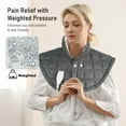 thumbnail image 3 of MaxKare 24"x24" Weighted Heating Pad with 2 Heat Settings & 4 Timer Settings for Back & Neck Stress Relief, Gray, 3 of 10