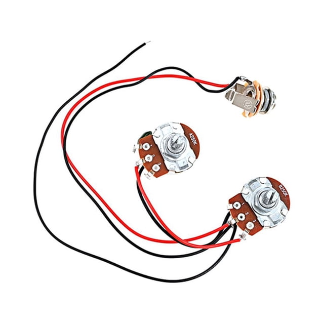 Guitar Wiring Harness Set Practical 250K 1T1V 3-Way Push Potentiometer Pull Switch Volume Control Wire Harness