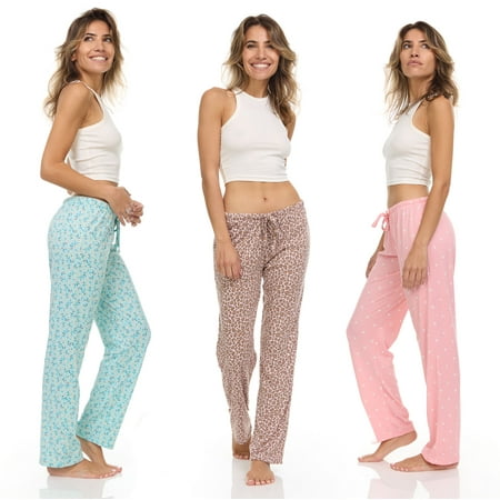 

Daresay Womens Lounge Pants Loose PJ Bottoms Long Pajama Pants for Women Sizes up to 2XL (Pack of 4)