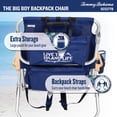 thumbnail image 6 of Tommy Bahama Big Boy 4-Position Folding 13" High Seat Backpack Beach or Camping Chair, Navy, 6 of 7