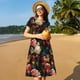 thumbnail image 4 of Disketp Rose Flowers para Vestido de Manga Corta para Mujeres, Vestidos de Verano para Mujeres, Casual y Holgado para la Playa, 4 of 6
