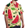 thumbnail image 2 of Watermelon Men's Short Sleeve Poplin Shirt - Casual Printed Button Down Short Summer Beach Shirts Unisex940, 2 of 6
