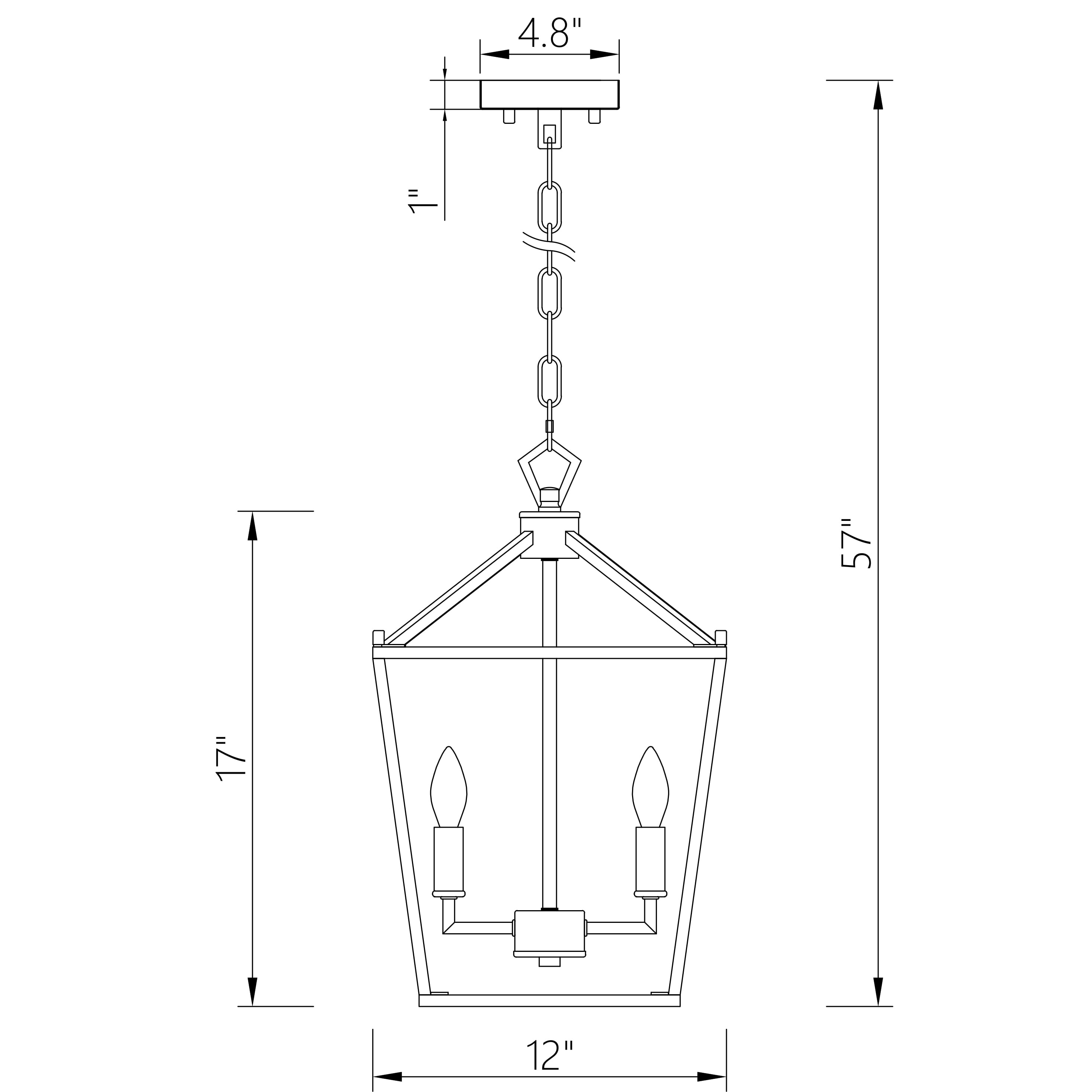 Warehouse of Tiffany Buelex 4 Light 12 inch Chrome Lamp Post Lantern Style Iron Chandelier