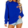 thumbnail image 6 of WCJM Women's Hoodless Sweatshirt Casual Crewneck Football Sweatshirt for Women Embroidered Long Sleeve Fan Top, 6 of 7