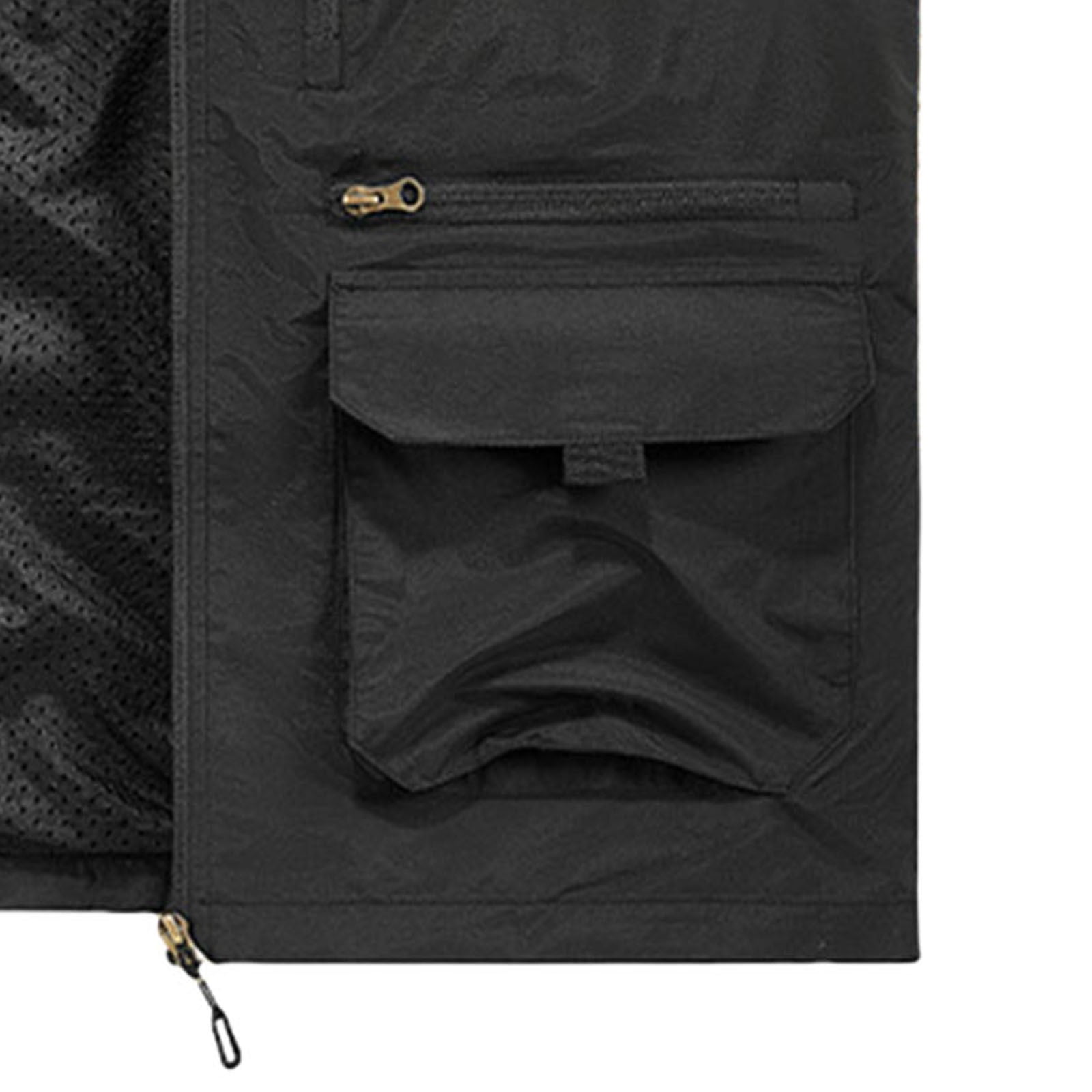 Zedker Vest for Men Lightweight Soft shell Outerwear Zip Up Golf Running Sleeveless Vest With Pockets for Hiking Travel Black XXXXL
